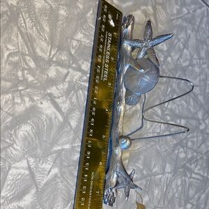 Amos pewter starfish&sand dollar picture holder letter holder mail